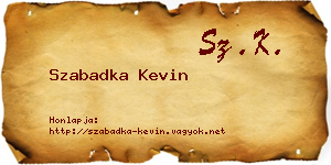 Szabadka Kevin névjegykártya