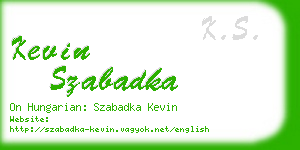 kevin szabadka business card